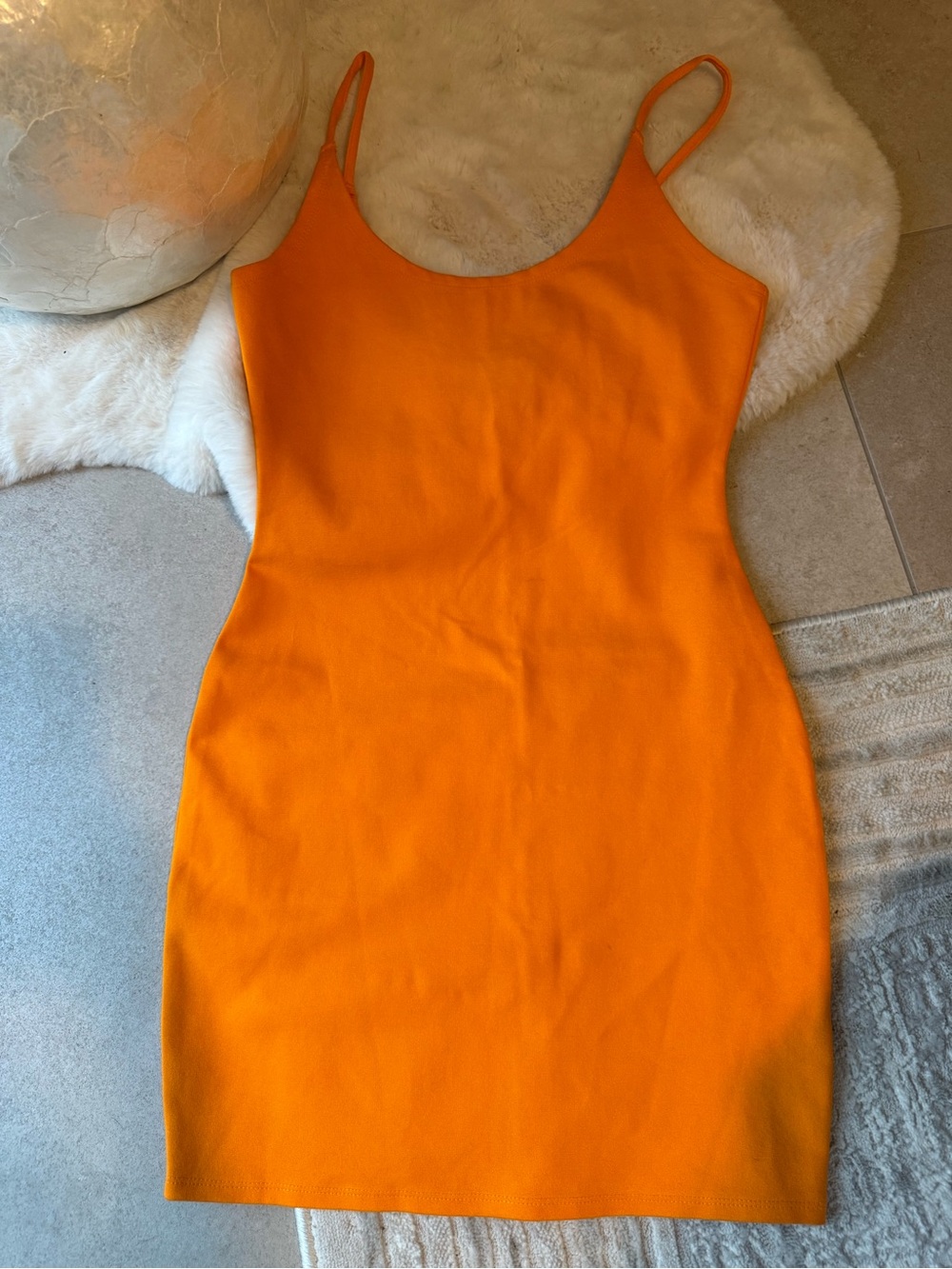 AKIRA Bright Orange Strappy Mini Dress - Picture 2 of 2